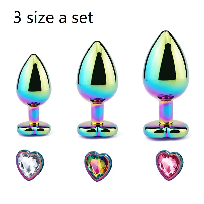 Set di perle anali e butt plug con cuore in cristallo_voghion.com