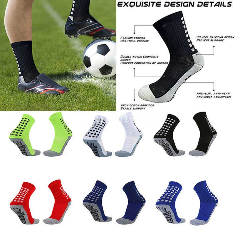 5PC Socks Hosiery Compression Socks Football Socks Anti Slip Soccer Socks Round Sile Suction Cup Grip Football Socks Men Women Rugby Socks Z0221