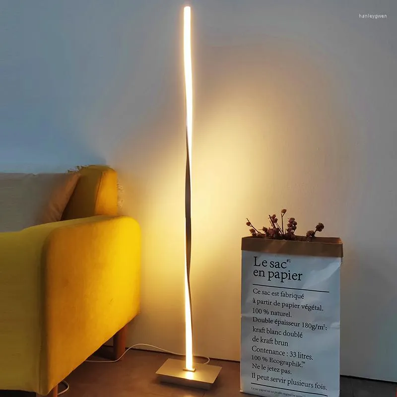 Lampade da terra Lampada a LED moderna dimmerabile per soggiorno Stanza da letto a palo luminoso Camere da letto Uffici Supporto per arredamento interno luminoso