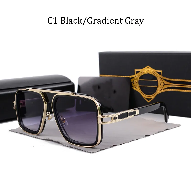 2022 Gafas de sol vintage Cuadradas Gafas de sol para mujer Diseñador de moda Sombras Gafas de sol con montura dorada de lujo UV400 Degradado LXN-EVO DITA