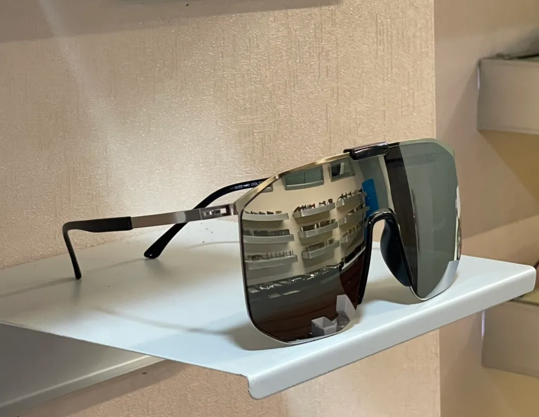 Ogólne okulary przeciwsłoneczne lustra dla mężczyzn srebrne metalowe szklanki ramy projektanci okularów przeciwsłonecznych sunnies odcienie Occhialia da sole Uv400 Ochrona okularów z pudełkiem