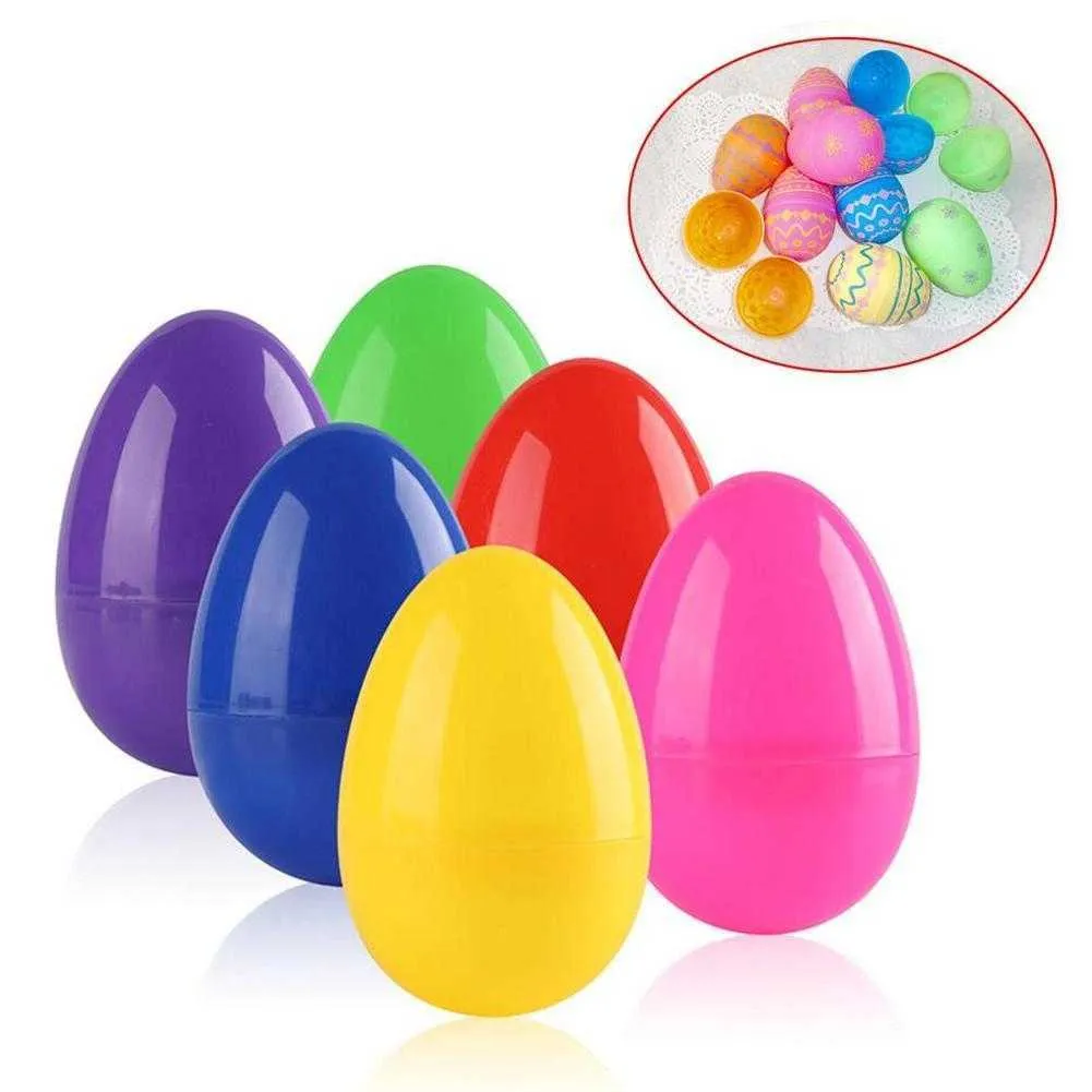 Décoration de fête 12pcs remplissable oeuf en plastique de Pâques boîte-cadeau créative enfants jouet pour la maison de mariage anniversaire bricolage artisanat Y2302