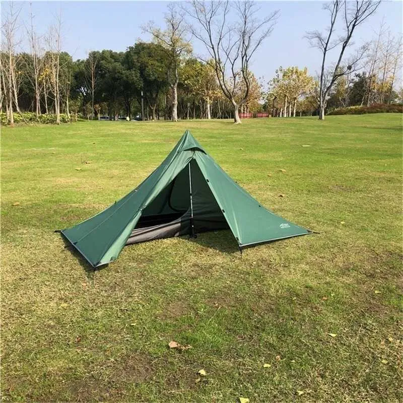 Tents and Shelters Waterproof Tents Ultralight Double Tiers RodlESS Pyramid Tent Single One Person 4 Season All Weather for Hunting Hiking J230223