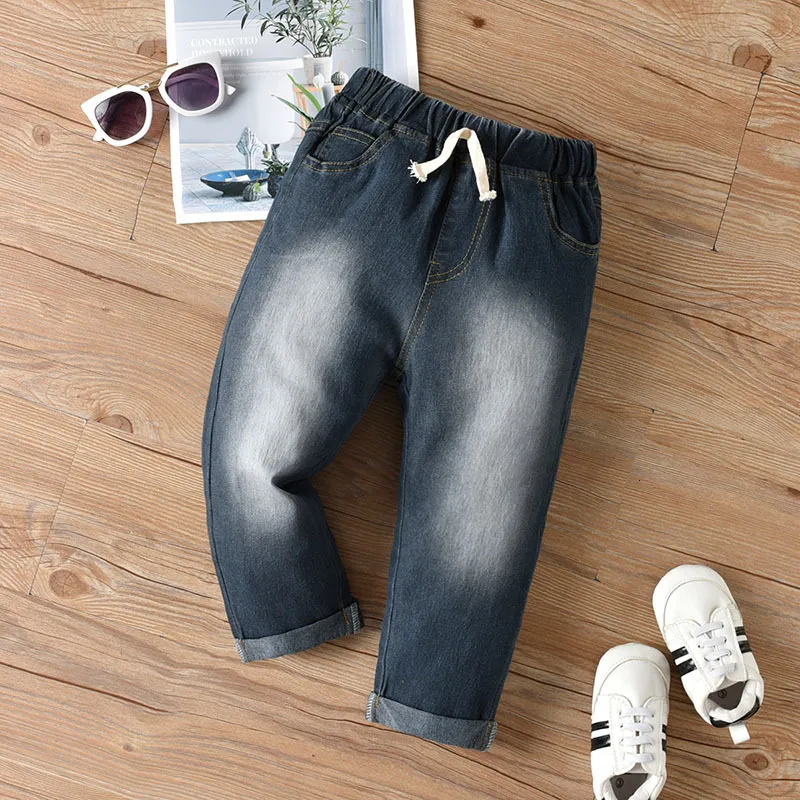 Jeans Boys Denim Trousers Stretch Casual Fashion Summer Thin Loose And Versatile With Pockets Children's Trousers 230223