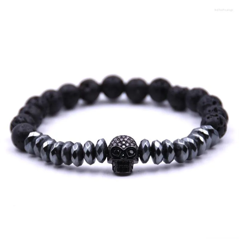 Strand Punk hommes Bracelet lave naturelle oeil de tigre hématite perles bracelets pour femme bijoux Pulseira Hombres