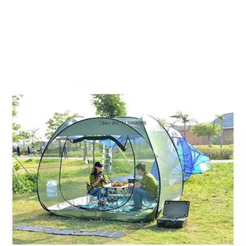 Tenten en schuilplaatsen Outdoor Mugo Net Garden Tent Automatische snelle opening Verhoogde Sun Shelter Large Breathable Gauze Beach Tent 58 People J230223