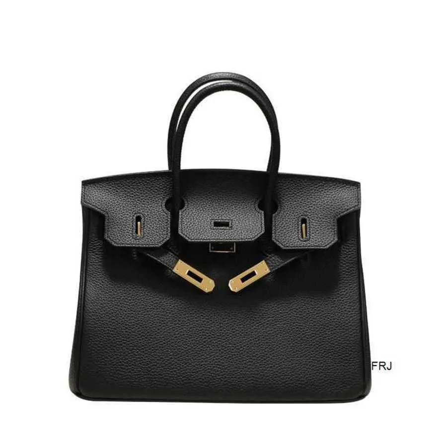 ₩99,552에서 디자이너 Birkins Bags Herme 2023 새로운 트렌디 한 레이어 Cowhide Litchi 패턴