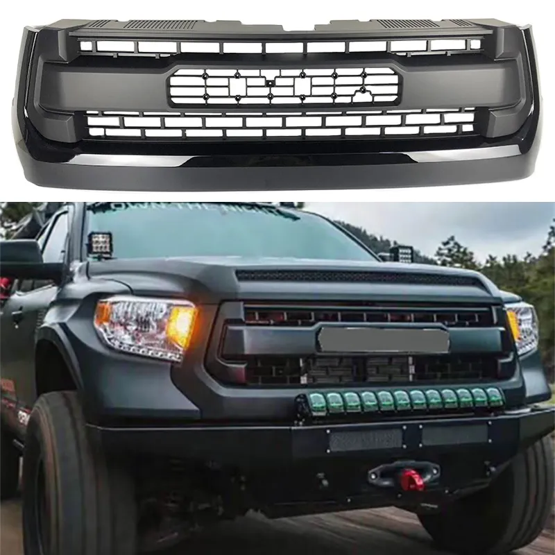 GRILLES FITT FÖR TOYOTA TUNDRA 2014-2019 Auto Parts Anpassad svart frontgaller ABS Plastgaller Högkvalitativ ABS-galler