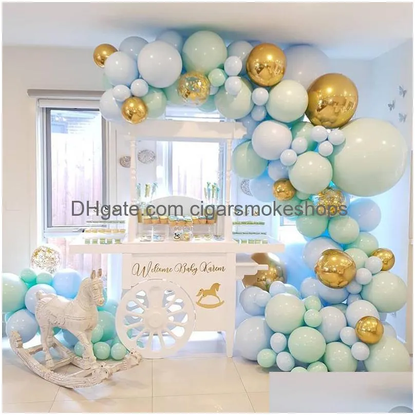 Party Decoration 124st DIY Balloon Garland Aron Mint Pastel Balloons Birthday Baby Shower Jubileum Tillbehör 1027 Drop de Otj9n