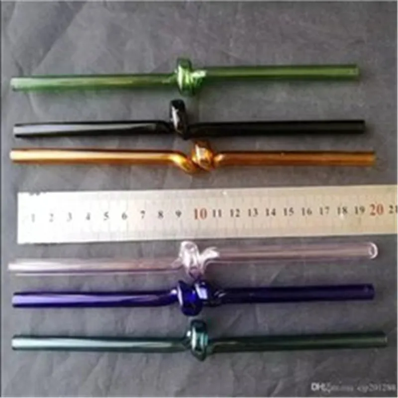 Accessoires de bangs de paille de verre rotatif Brûleur à mazout unique Bongs en verre Tuyaux Conduites d'eau Pipe en verre Plates-formes pétrolières Fumer avec compte-gouttes