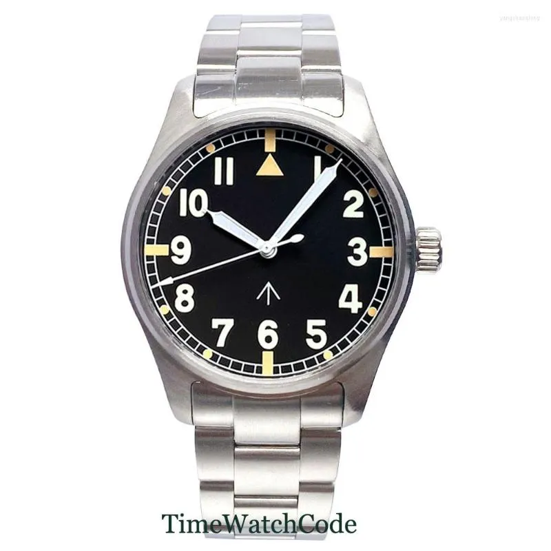 Armbandsur Tandorio NH35 PT5000 Diver Men's Watch 39mm 200m vatten motstånd Automatisk rörelse Black Dial Sapphire Crystal 316L Armband