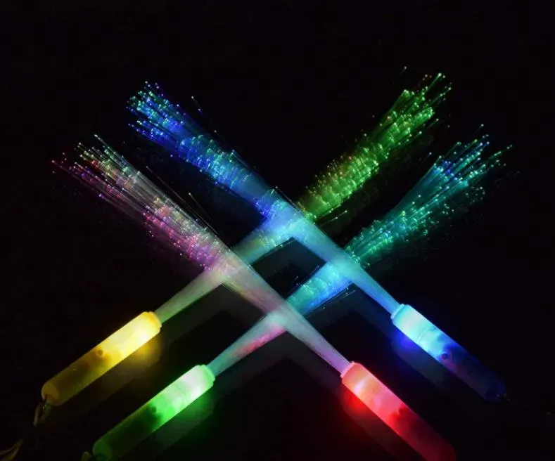Party Supplies Halloween Glow Fiber Wands Sticks Led Optic Light Up Colorf Flashing Wand For Festive SN4297