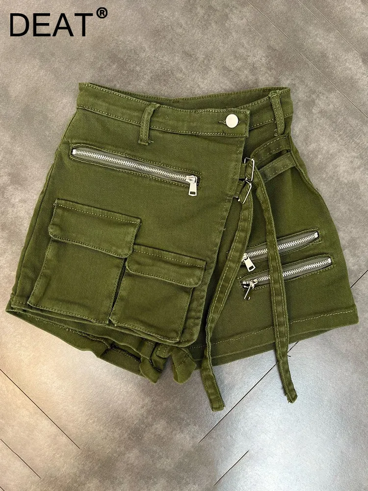 Юбки DEAT Fashion Trend Cargo Pocket Design Джинсовая юбка Женская свободная юбка для отдыха с высокой талией Мини женская весна 11P03062 230223