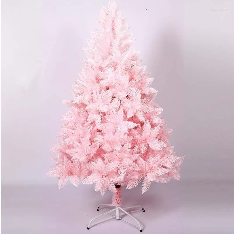 Christmas Decorations 1PCS Pink Tree 60-210cm PVC Artificial With Stand Shopping Mall El Home Party Decoration