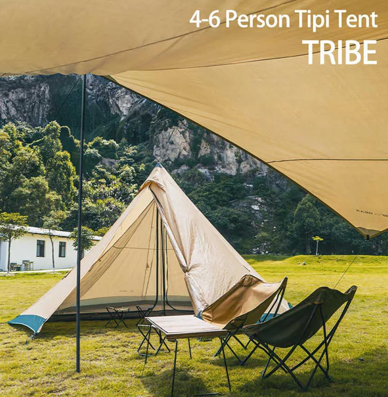 Tentes et abris 3F UL GEAR Tribe Pyramid Tipi 46 personnes grande tente chaude grande tente extérieure coupe-vent imperméable famille camping et randonnée tentes J230223