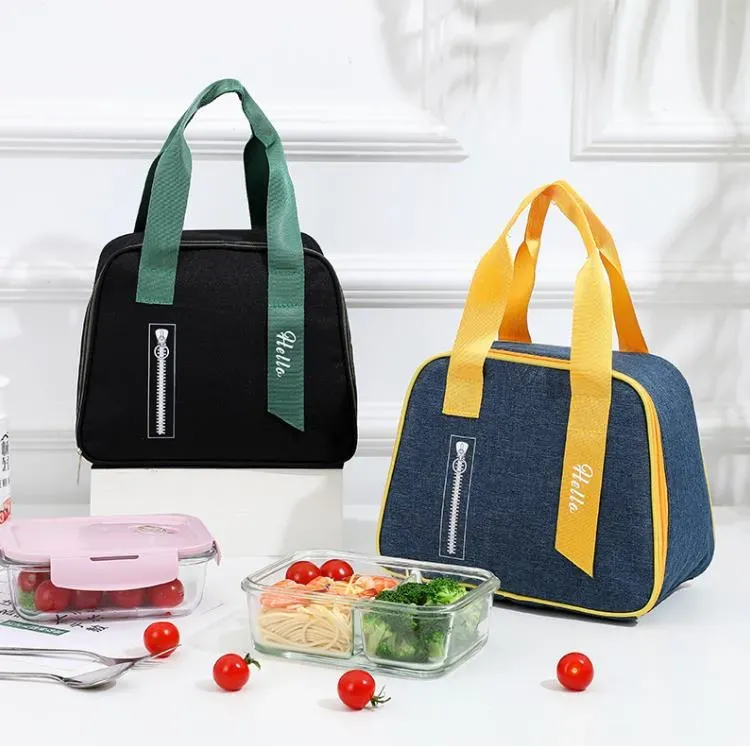 Keep Warm Lunch Bag Outdoor Outing Fruit Sushi Lunches Box Bag Portable Aluminum Foil Waterproof Handbag Food Storage Bags SN5108