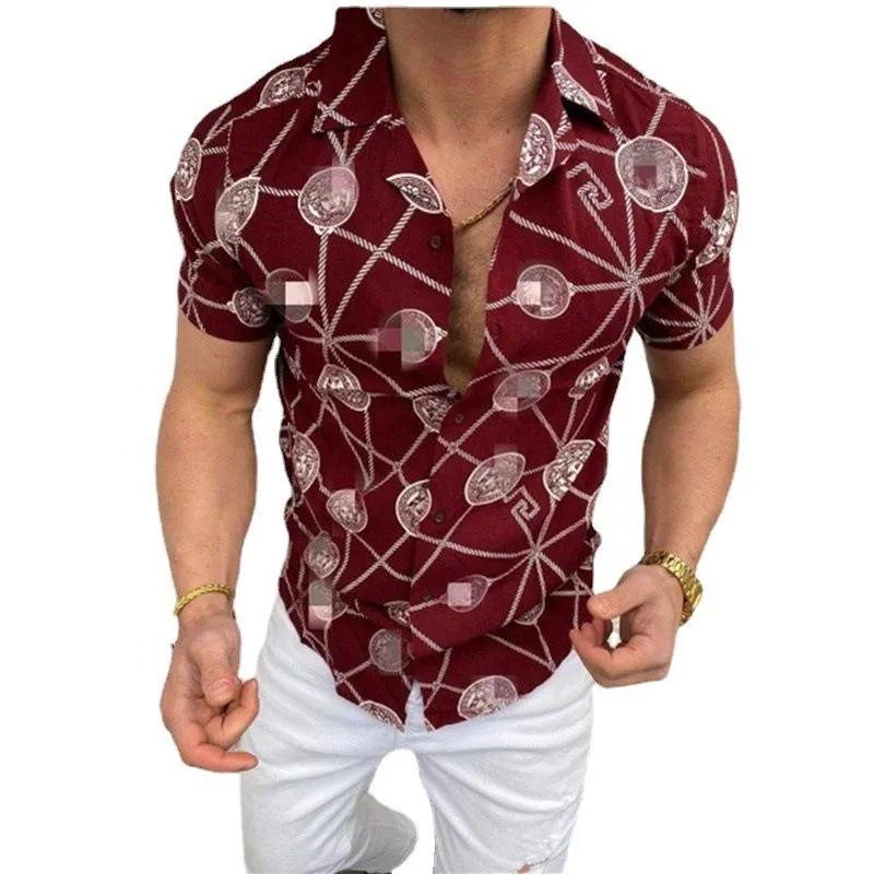 남자 캐주얼 셔츠 남성용 셔츠 2023 고름 크기 멀티 컬러 인쇄 하와이 짧은 소매 카디건 패션 의류