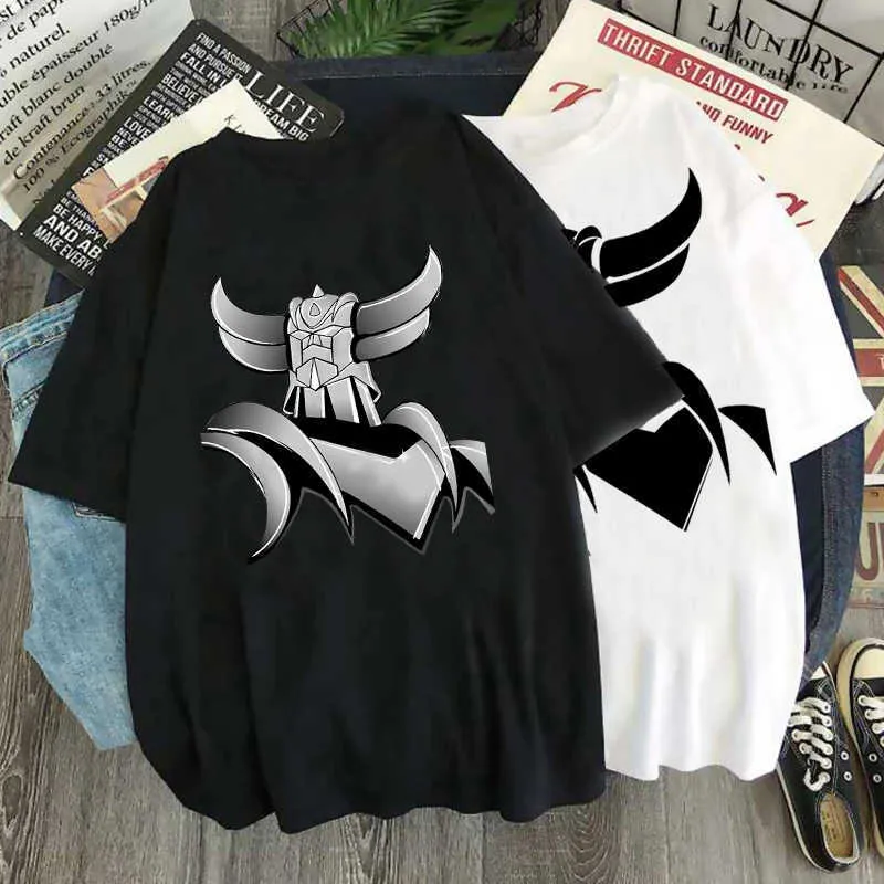Mens T-shirts Goldorak T-shirt Men Japanese Anime Mazinger Grendizer T-shirt Great UFO Robot Tee Short-Sleeve Graphic Tshirt Male 022223H