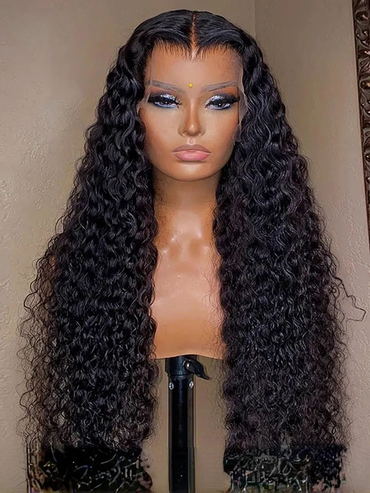 Cheap Inch HD Lace Frontal Wig Glueless Lace Front Human Hair Wigs Pre Plucked Deep Wave Frontal Wig Remy