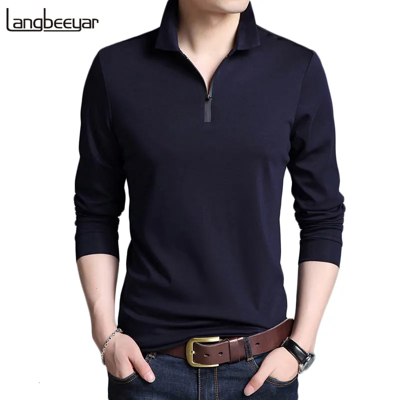 Мужские модные бренды Polos Дизайнерская рубашка поло хлопковые мальчики улицы с длинным рукавом Slim Fit Corean Polos повседневная мужская одежда 230223