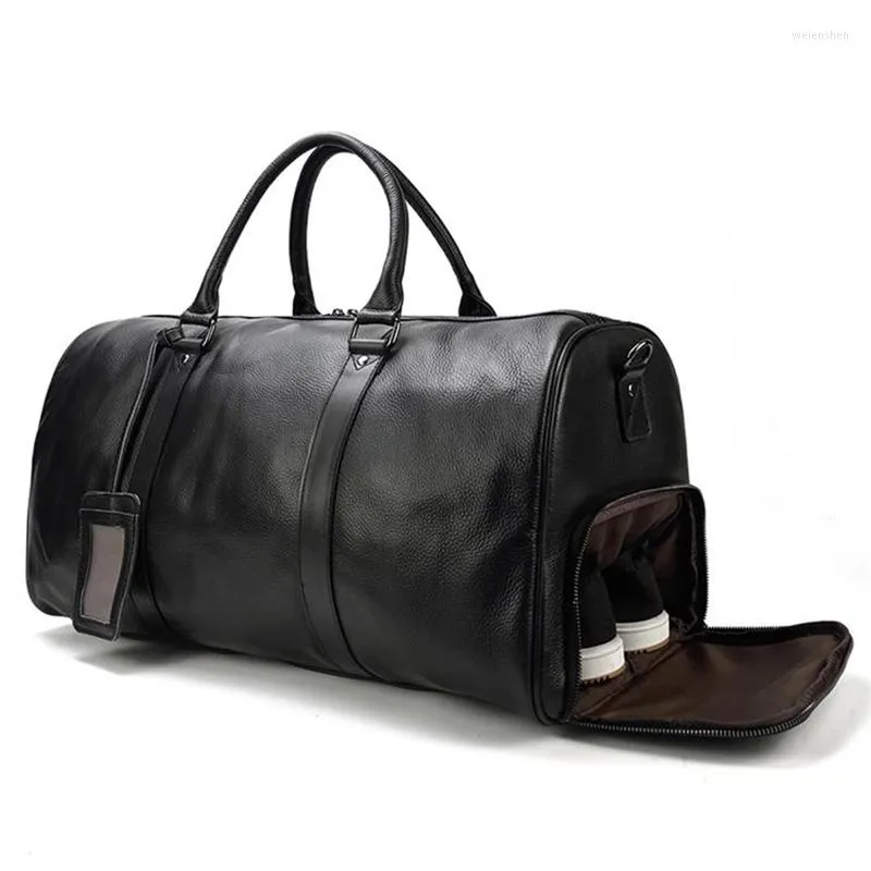 Duffel Bags Travel For Men Luxury Bag Genuine Leather Luggage Real Cowhide Handbag High Capacity Gym Sports