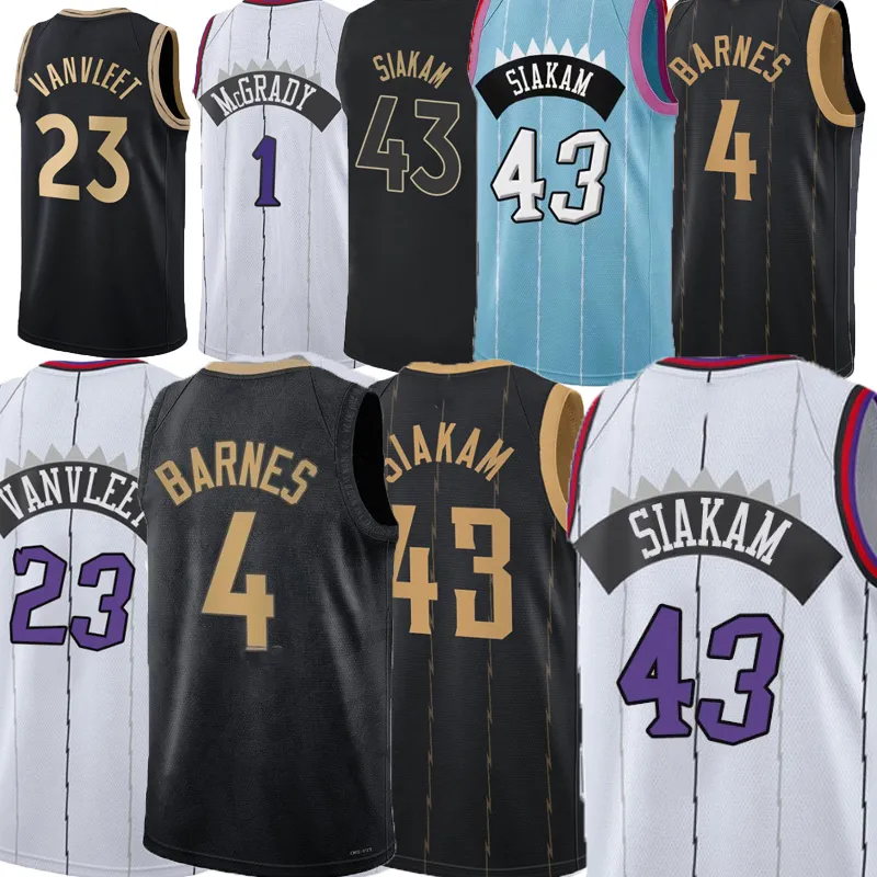 Mężczyźni koszulka koszykówki Grade Dick Scottie Barnes Pascal Siakam Tracy McGrady Og Anunoby Gary Trent Jr Vince Carter Jakob Poeltl Dennis Schroder Achiuwa Jerseys