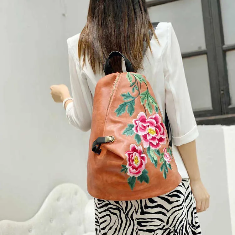 Cross Body Bag Women New Chinese Style Embroidery with Cheongsam Hand-held Messenger Backpack