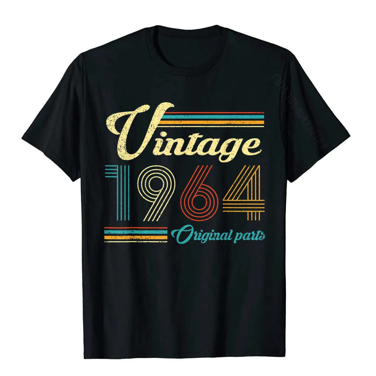 Męskie koszulki Vintage 1964 Oryginalne części śmieszne 56. urodziny mężczyźni kobiety T-shirt T-shirt T-shirt dla mężczyzn Hip Hop Tshirts Normal Family 022223h