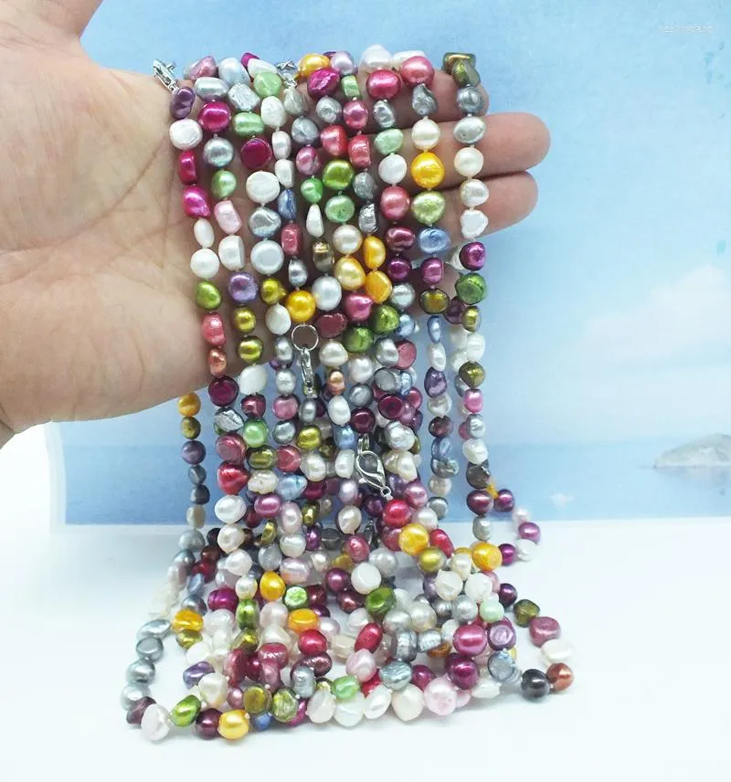 Choker Wholesale 20PCS Mixed Color 8MM Freshwater Baroque Pearl Necklace 18 Inches. Free Delivery