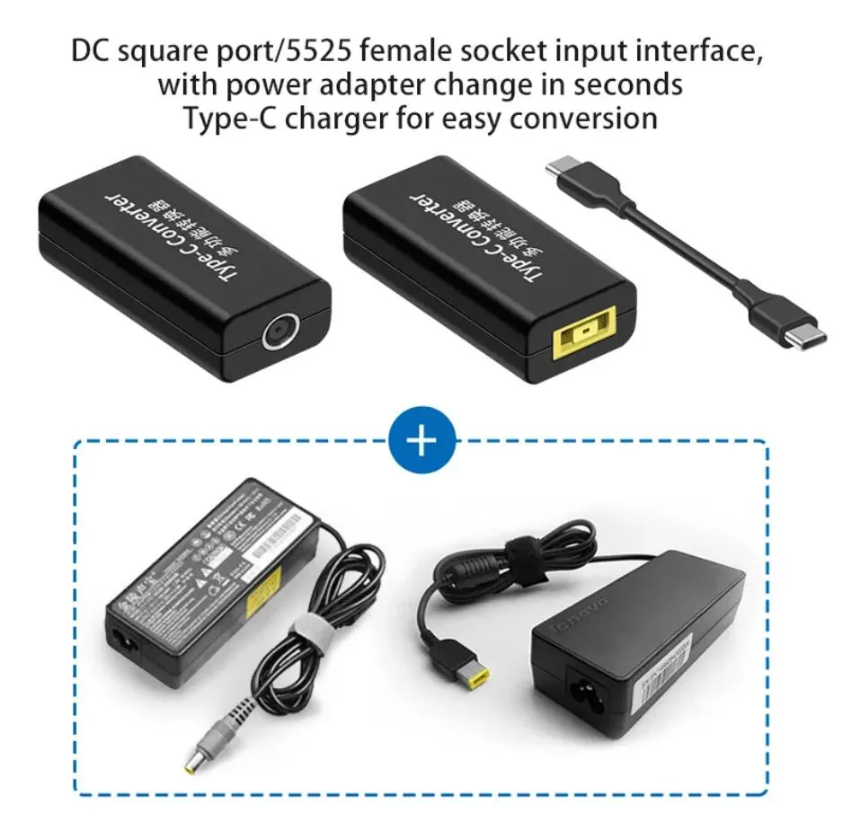 LERONO Cavo di ricarica per computer portatile, da USB C a DC4,5 x 3,0 mm, adattatore tipo C maschio a 4,5 x 3,0 mm, 100 W, cavo di ricarica veloce da USB LERONO Cavo di ricarica per computer portatile, da USB C a DC4,5 x 3,0 mm, adattatore tipo C maschio a 4,5 x 3,0 mm, 100 W, cavo di ricarica veloce da USB