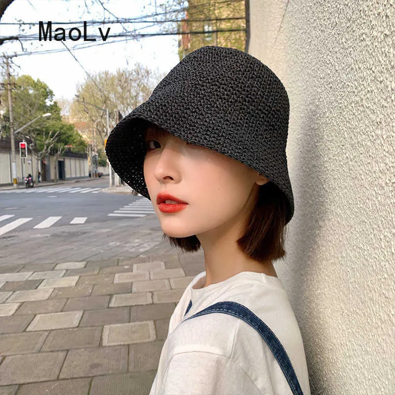 Korean Straw Crochet Hat With Wide Brim For Women Perfect For Beach, Summer  Visor, Fishing, And More! From Qiaomaidou07, $17.53