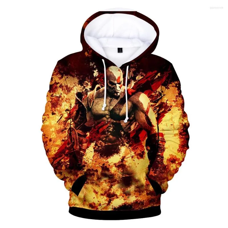 Hoodies masculinos Caráter de God of War PRESSO 3D Cool Spring Autumn Game Feminino Anime Fashion Leisure Personality Roupos