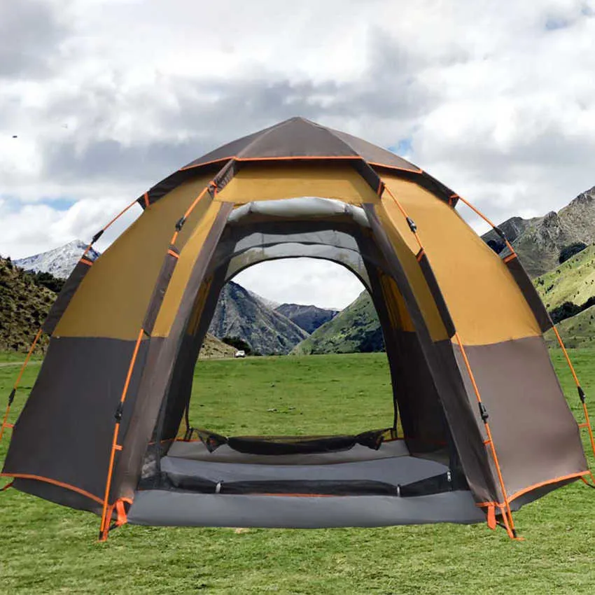 Tents and Shelters 58 People Fully Automatic Camping Tent Portable Outdoor Waterproof Tent Windproof PopUp Large Family Travel Instant Setup Tent J230223