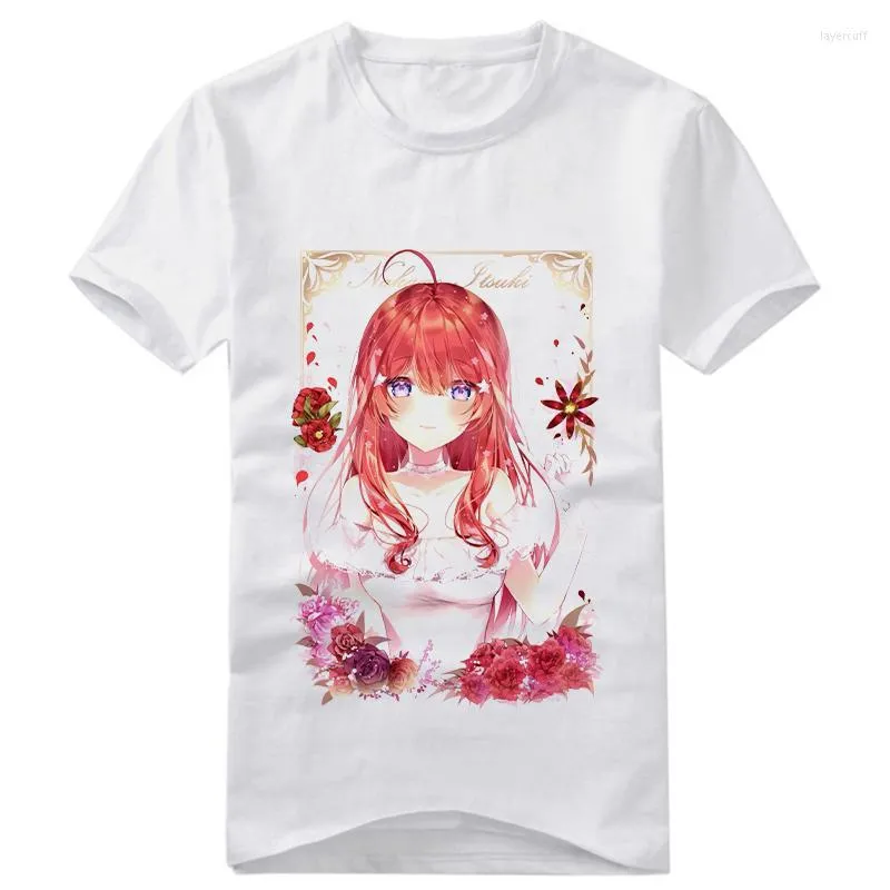 Camisetas para hombres The Quintesentsential Quintuplets 2 Camisa de cosplay papel Nakano Yotsuba Nino Impresión Camiseta de mangas cortas Fashion Unisex Tee