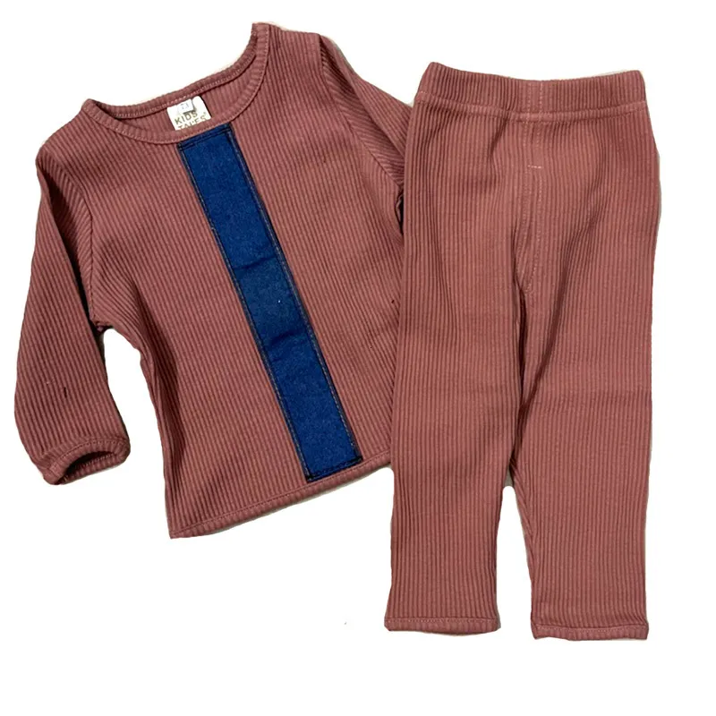 Passende Familien-Outfits, Denim-Band, Baumwolle, Oberteil, Hose, 2-teiliger Anzug, Kinder-Jungen-Trainingsanzug, Kleinkind-Mädchen-Herbstkleidungsset, Familien-Pyjama, Baby- und Kinderkleidung 230223