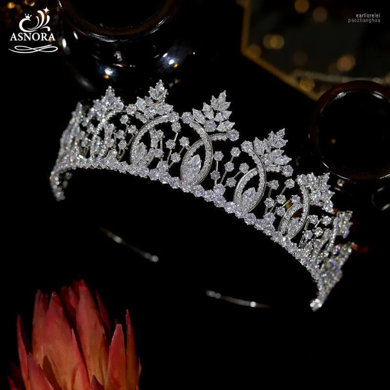 Hair Clips Fashion Bridal Headwear Ladies ASNORA Luxury Crystal Crown Headband Wedding Accessories & Barrettes Earl22