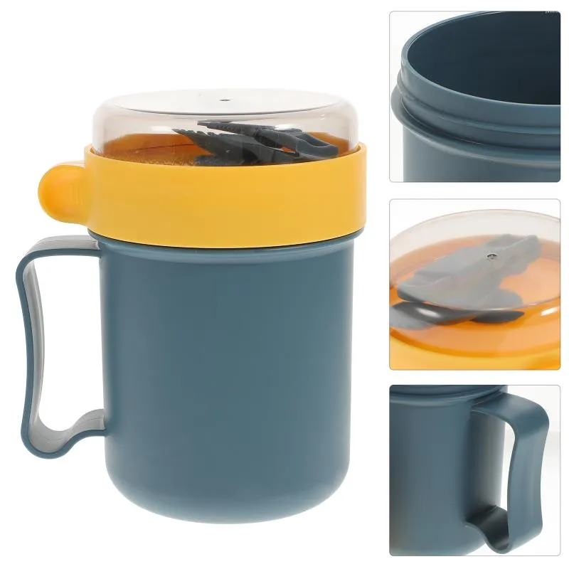 Mugs Cup Soup Mug Jar Breakfast Microwave Lunch Portable Containrar Spannmål Termiska behållare Lids Box Isolerade Go Bento Bowl