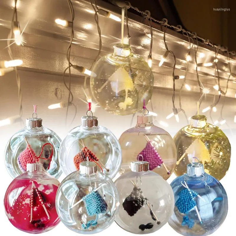 Party Decoration Delicate Transparenta Christmas Balls Pendants Sticking Tree Ball Clear Xmas Hanging Ornaments