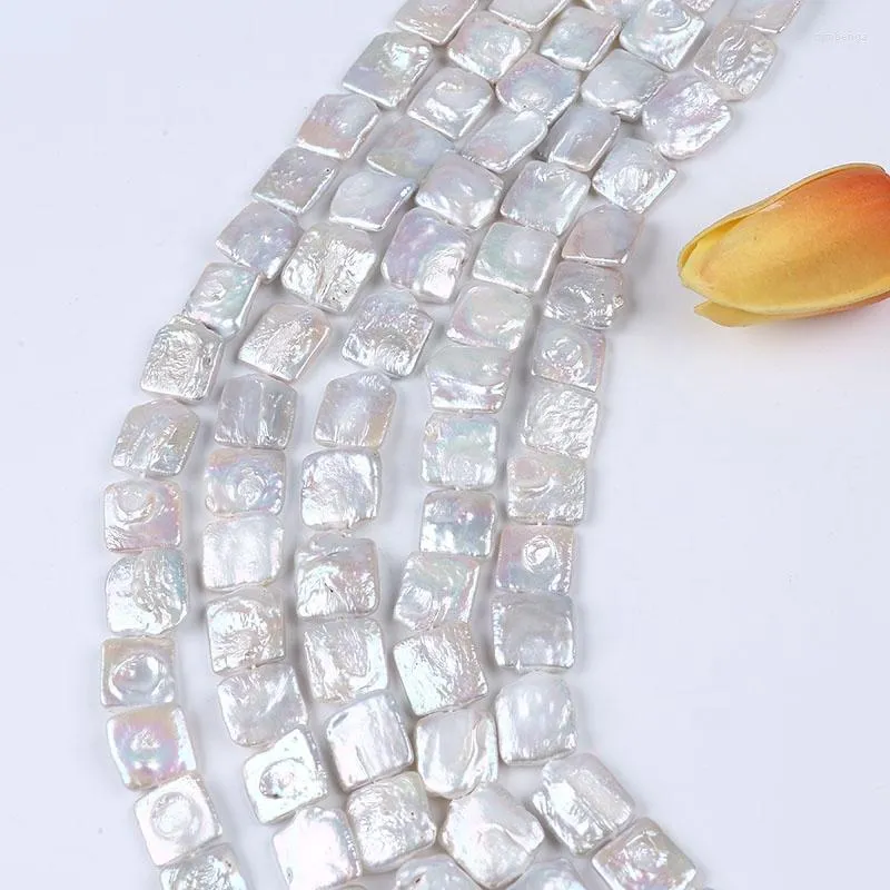 Choker 15-18mm Natural Freshwater Pearl Square Loose Pearls Strand For Jewelry