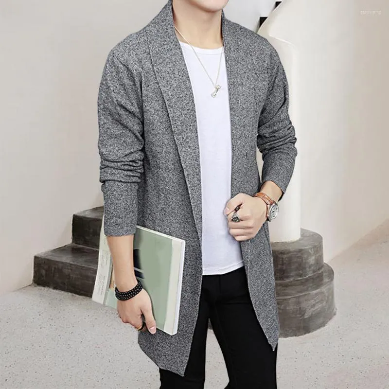 Men's Jackets Dressing Autumn Winter Lapel Pockets Sweater Coat Knitted Jacket For Daily Wear