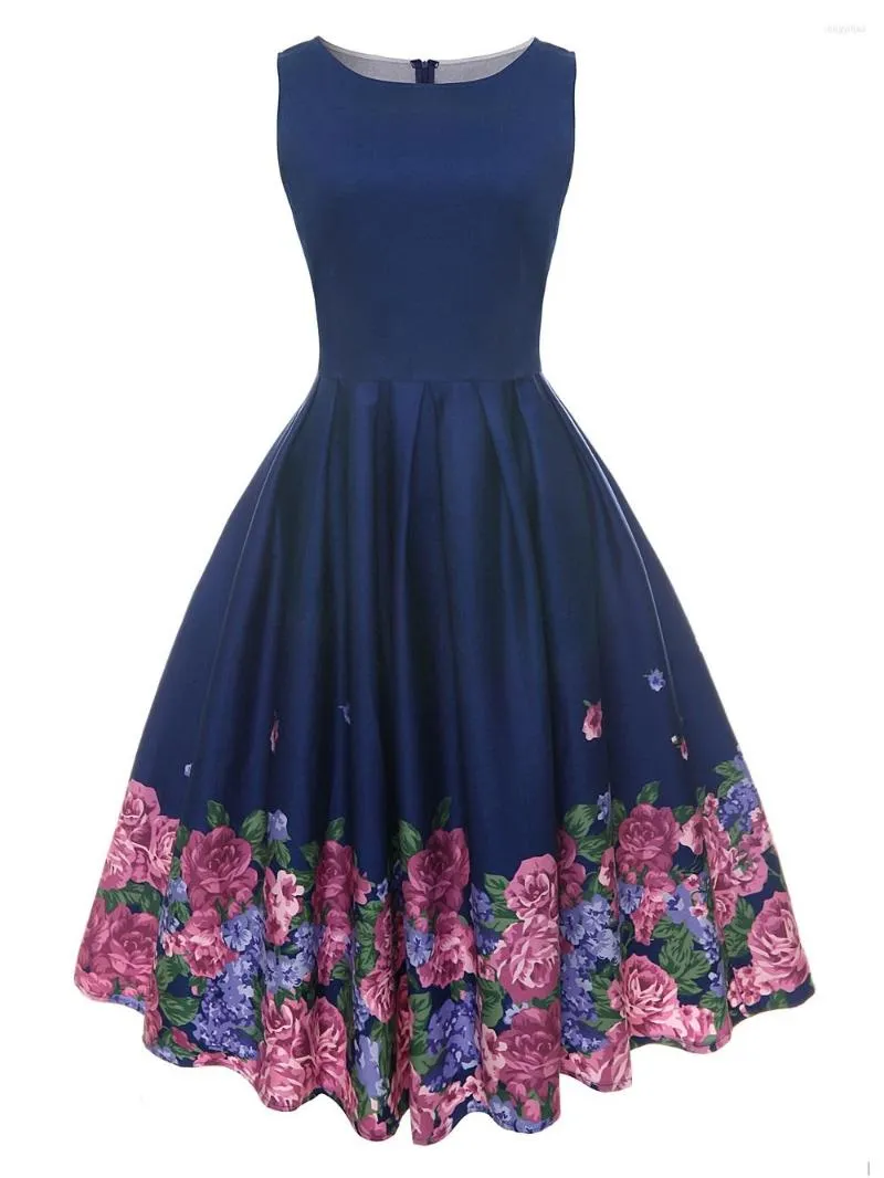 Casual jurken print vintage jurk vrouwen zomer pin up retro