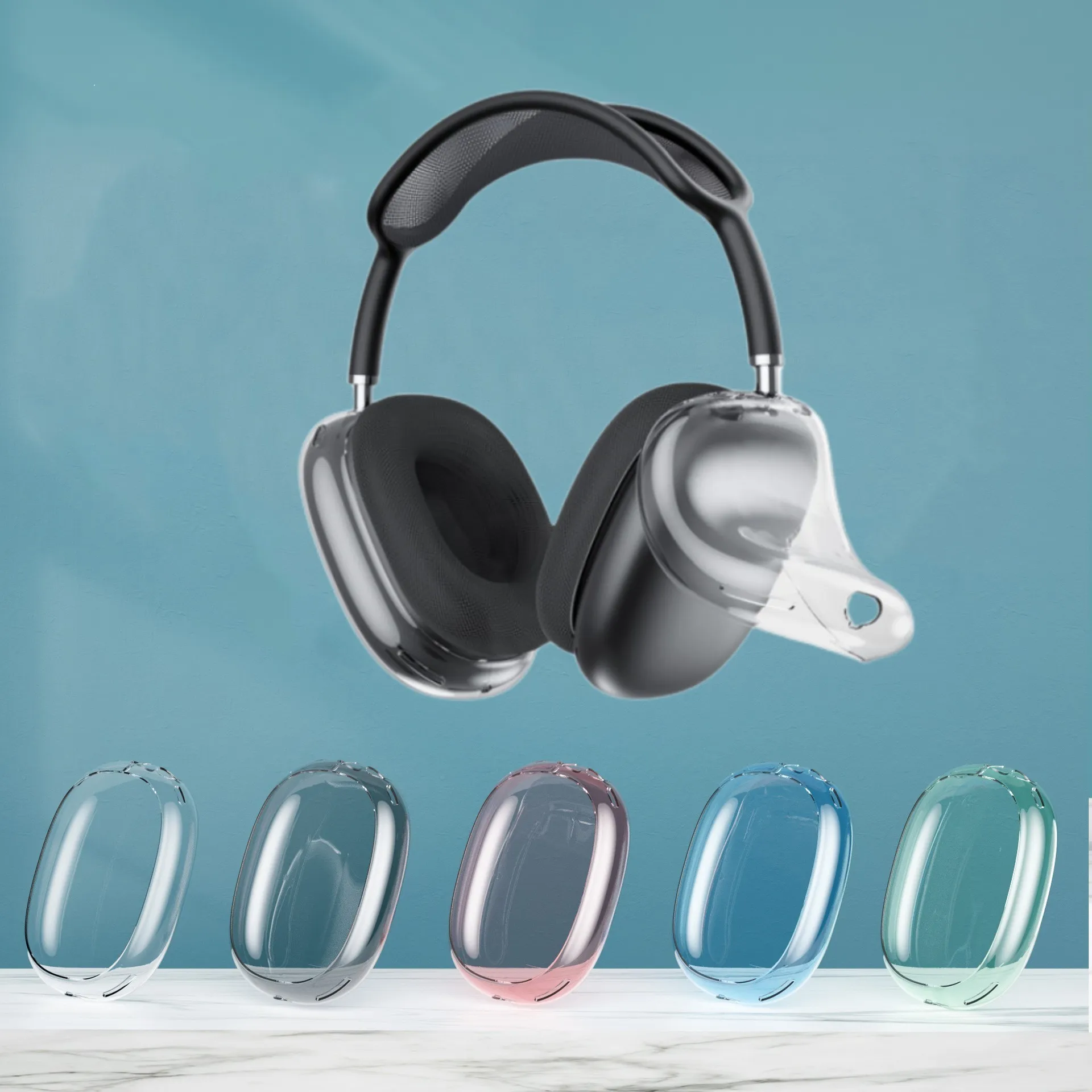 AirPods için Koruma Korusu Max Head Band kulaklık aksesuarları TPU Katı Silikon Su Geçirmez Koruyucu Kılıf Airpod MAXS Kulaklık Kulaklık Kapak Kılıfı