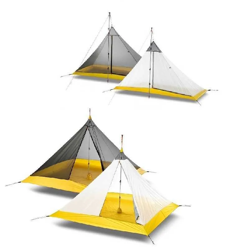 Tents en schuilplaatsen Wandelen Knot 145cm Ultralight Pyramid 145m Rodless binnen Tent 24 Persoon kamperen Grote Tarp Siliconen Coating Outdoor J230223