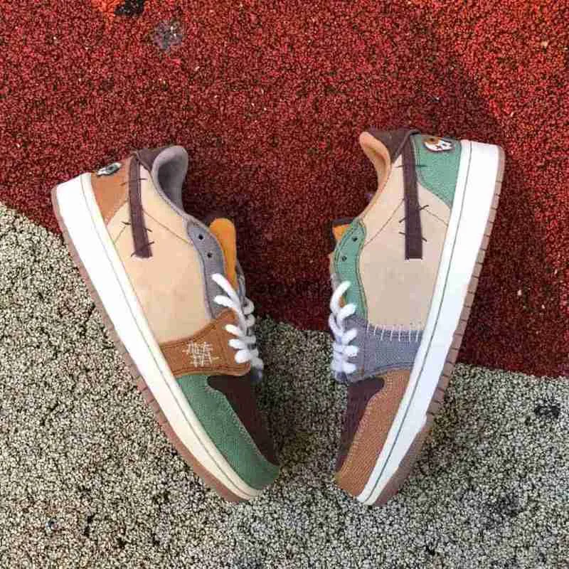 Authentic 1s Low OG Voodoo Basketball Shoes Zion Williamson Flax Muslin