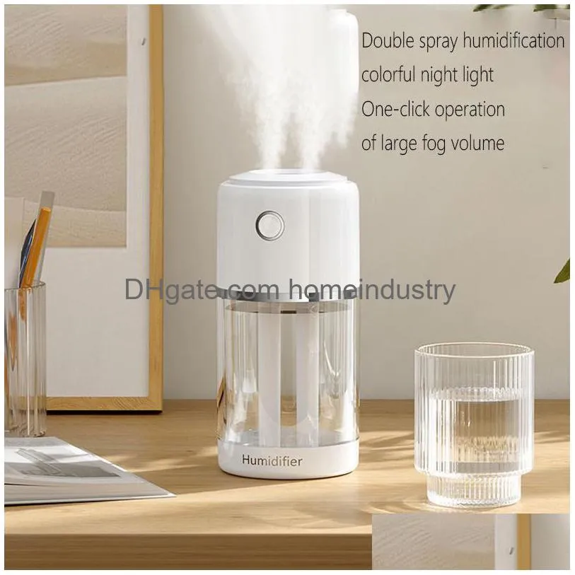 Essential Oils Diffusers New Dual Spray Humidifier Usb Portable Desktop Aromatherapy Hine Home Car Mini Air Drop Delivery Garden Dec Dhhkx