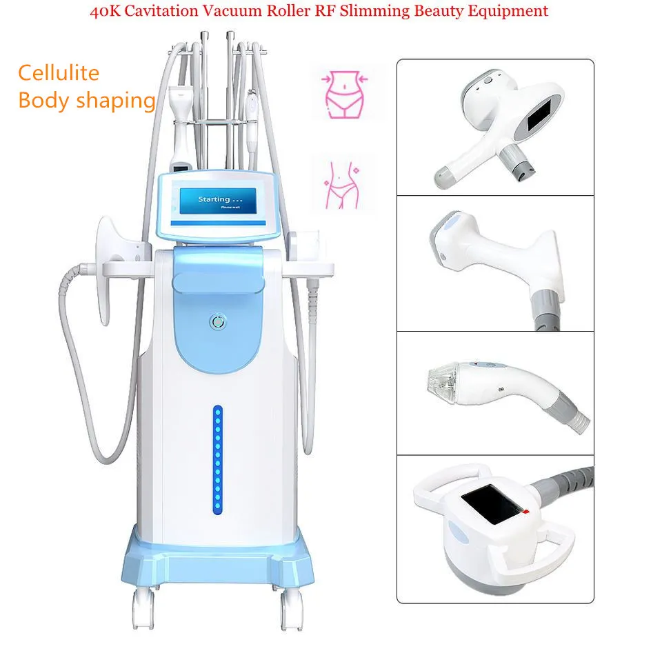 Multifunktionell vela kroppsskulptering av bantning vakuum rf infraröd rullmassage anti cellulit fettborttagning 40k kavitation ultraljud radiofrekvensutrustning