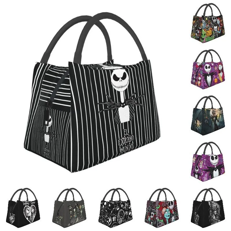 Paceiras de gelo Bolsas de pacote de gelo filme de terror Almoço Térmico Mulheres Halloween Skull Jack Tim Kennedy Christmas Portable Tote refeição Caixa de comida 230223