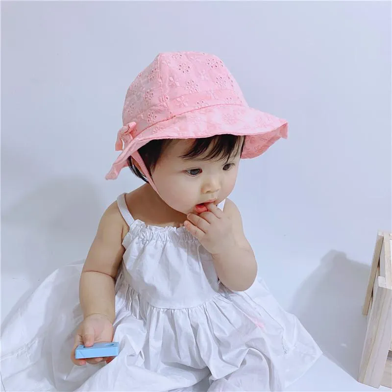 Autres fournitures de fête nouveau printemps été en plein air bébé filles chapeau dentelle Bowknot chapeau de pêcheur soleil enfants casquettes enfant en bas âge casquette de protection solaire