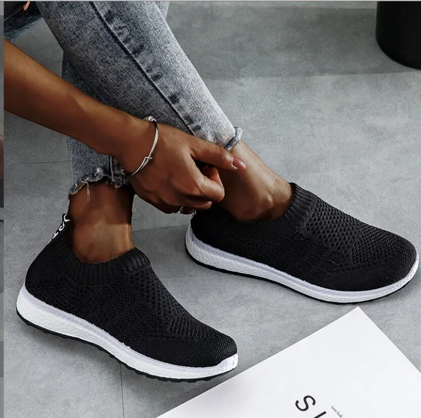 pink color women's shoes new socks shoes flying woven mesh shoes breathable light sports shoes female other shoes