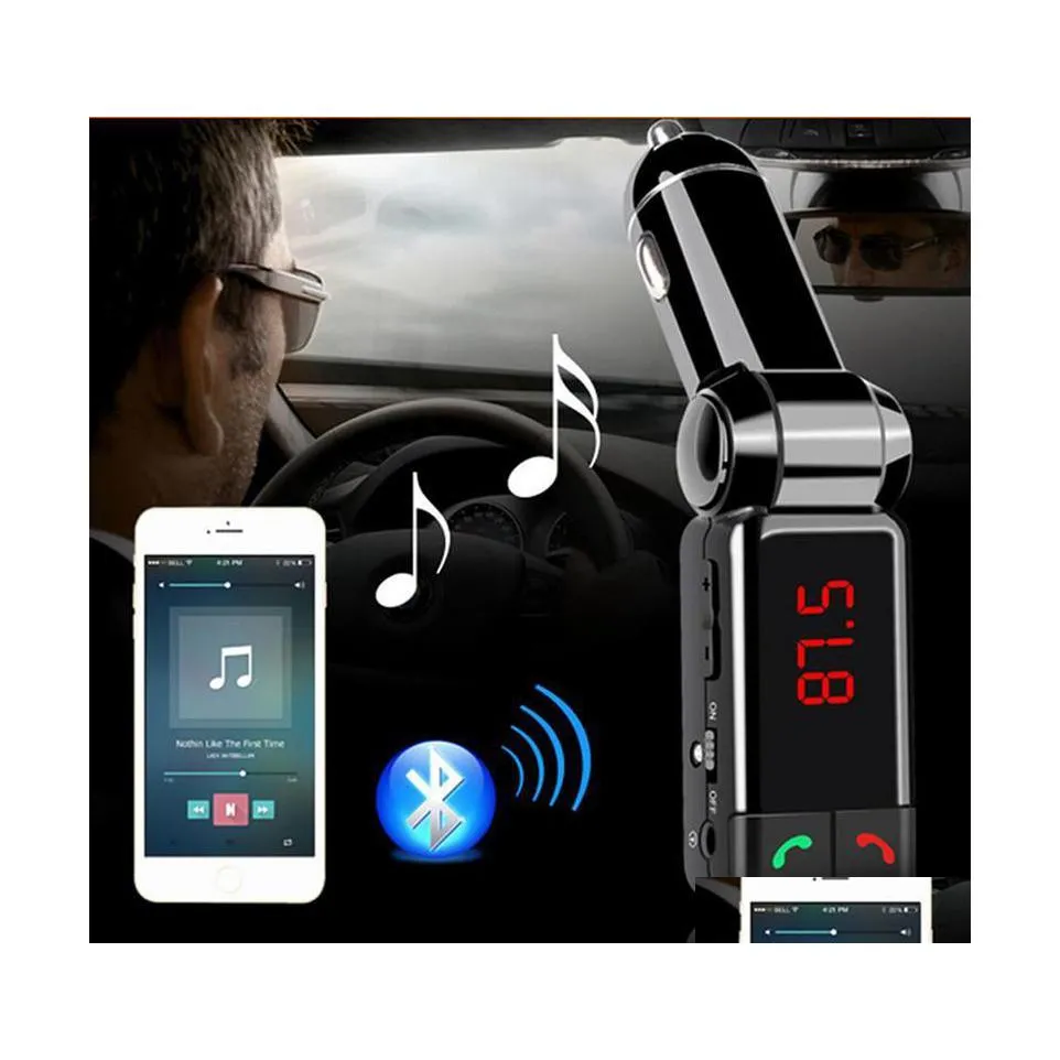 Bluetooth Araba Kiti LCD El MP3 FM Verici USB Şarj Cihazı Eller Telefon HTC Android Yüksek Kalite Damla Teslim Ticaret Motosiklet Dhi1W